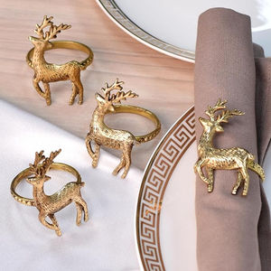 Servilletero de Metal de aluminio plateado creativo, diseño elegante, servilletero de cabeza de ciervo, soporte de tejido para los suministros de Hotel más vendidos - Product Image 4