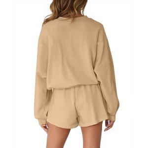 Conjuntos de pijama para mujer, conjuntos de dos piezas, sudaderas de manga larga, conjuntos de salón, Tops y pantalones cortos informales, trajes de otoño - Product Image 5