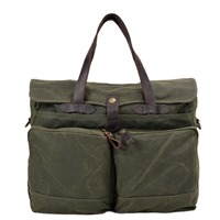 Bandoulière en cuir Sac pour ordinateur portable Mallette Toile cirée Groomsman Cadeau pour lui Son LCTG-0036