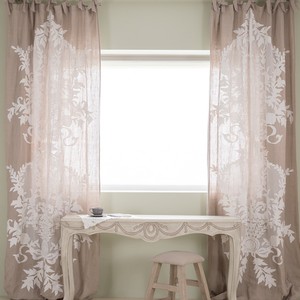 Embroidery Pretty Floral <b>Curtain</b> the Best Quality Natural Linen <b>Curtain</b> <b>for</b> Home Hotel Resort Quang Thanh Embroidery - Product Image 1
