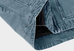 Chaqueta de trabajo de algodón personalizada, estilo boxy, diseño vintage, cortavientos, lisa, para hombre, de invierno, marrón, de lona ripstop lavada, con cremallera. - Product Image 4