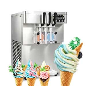 <b>Table</b> <b>Top</b> Soft Serve <b>Ice</b> Cream Machine 3 Flavor 40-45L/H Stainless Steel Soft <b>Ice</b> Cream <b>Maker</b> 110V 220V ICM-335 - Product Image 6