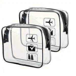 Borsa cosmetica trasparente borsa impermeabile in PVC custodie per cellulare da viaggio custodia trasparente Maquillaje trasparente con cerniera in PVC borsa da toeletta