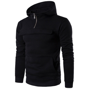 Sudadera con Capucha de Forro Polar con Media Cremallera para Hombre, Personalizada al por Mayor, Sudadera Cálida de Invierno, Ropa Urbana con Capucha y Bolsillo, OEM - Product Image 4
