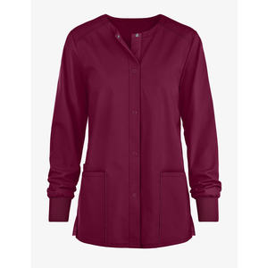 <b>Womens</b> Efficient Nursing Scrub <b>Jacket</b> Soft Durable Stretch Fabric Lightweight Medical Uniform Full Zip <b>Utility</b> Pocket Style - Product Image 3