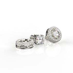 Avarta Jewellery Oro blanco 1 quilate Lab Diamond Jacket Solitario Pendientes - Product Image 3
