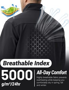 Veste Softshell imperméable à logo à capuche enduite personnalisée pour l'hiver Meilleure vente chaude écologique unisexe légère - Product Image 6