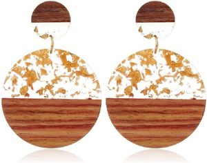 Handmade <b>Resin</b> <b>earrings</b> with minimalistic oval design for modern sophistication At Low Price y HF CRAFTS - Product Image 6