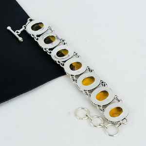 Yellow Citrine Gemstone Handmade <b>Bracelet</b> 925 <b>Sterling</b> <b>Silver</b> Antique Jewelry Gifts Love Birthday Gift For Girlfriend - Product Image 6