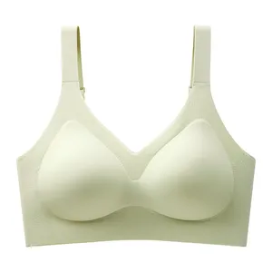 2024 New Soft Support Fixed Cup Traceless Plus Size Underwear No Steel Ring Thin Anti-Sagging Breast Holding Bra for Big Breasts