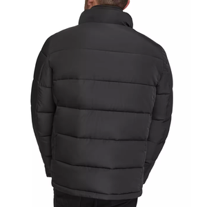 Veste bomber d'hiver en gros, style long, matelassée, brillante, en polyester et coton, écologique, OEM, noire, tendance masculine - Product Image 2