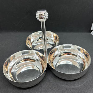 Stainless Steel Silver <b>Chocolate</b> Nut And Dates Bowls - Product Image 5