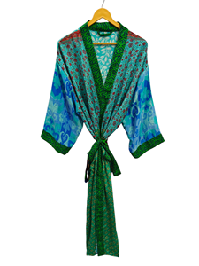 Ropa de mujer, ropa de playa de tamaño libre, bata larga, ropa de noche, bata de retazos, traje de baño, Kimono de seda Sari de verano para mujer - Product Image 2