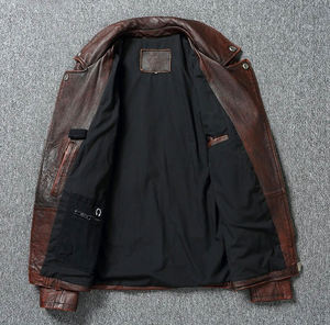 2024 OEM Service Chaquetas de cuero Hombres Color negro Hombres Chaqueta de cuero Producto de manga completa Chaqueta de cuero para hombres - Product Image 4