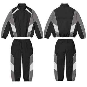Oem Custom Logo Printed Woven Softshell Spandex/Polyester Winter Windbreaker Jacket and <b>Pant</b> Two-Piece Set Men Tracksuit - Product Image 3
