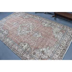 Alfombra Turca Vintage de Lana Roja, 5.3x9.2 pies (162x279 cm) - Product Image 4