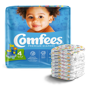 Comfees Baby Diapers Size 4 31 pcs (x4) Disposable Baby Diapers. (22 - 37 Lbs) - Product Image 1