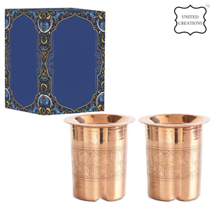 Vaso o taza de agua potable de cobre martillado real y de lujo para mesa hogar usado hecho a mano último diseño vaso en relieve - Product Image 3