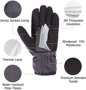 Gants d'hiver respirants à manches courtes SportChek en coton compatibles écran tactile avec détection de pointe, logo frontal inclus 2026 - Product Image 3
