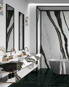 Design moderne Poli Surface Durable Polyvalent Panda Blanc Marbre Dalles Carreaux pour Villa Comptoirs Hôtel Prix Compétitifs - Product Image 2