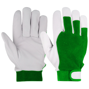 Guantes DE SEGURIDAD reflectantes de alto rendimiento Guantes de trabajo de jardinería de construcción de cuero de grano de cabra resistentes Protección de manos - Product Image 4