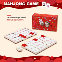 Jeu de Mahjong Escape en Bord de Mer personnalisable pour le festival de Noël, tuiles TK de 38 mm, 65 tuiles