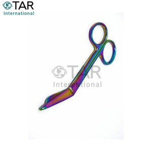 เครื่องมือผ่าตัดสแตนเลสคุณภาพสูงระดับมืออาชีพ กรรไกรตัดผ้าพันแผลทางการแพทย์ ลิสเตอร์  ผิวสีรุ้ง ความแม่นยำทางการแพทย์ - Product Image 4