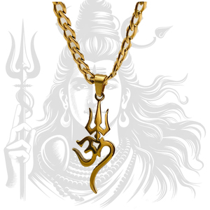 GIVELUCK Shiva símbolo collar Ohm símbolo colgante collar Yoga minimalista Trishakti OM Yoga ornamento collar cadena - Product Image 1