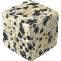 Pierre de haute qualité D6 dés Cube dalmatien jaspe pierre précieuse naturelle cristal D6 dés pierre gravée dés personnalisés Viking grossiste