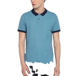 Camisa de algodón de manga corta para hombre, lisa, informal, transpirable, anti-bolitas, elástica, de punto, color personalizado, OEM, venta al por mayor - Product Image 1