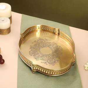 Bandeja de Servicio de Latón Royal Look para Ramadán y Bodas, Diseño Personalizable, Experiencia Gastronómica Premium, Interiores Sofisticados para el Hogar - Product Image 5