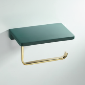 Porte-serviettes mural élégant en laiton vert et or, barre simple, porte-serviettes de luxe de qualité supérieure pour salle de bain - Product Image 4