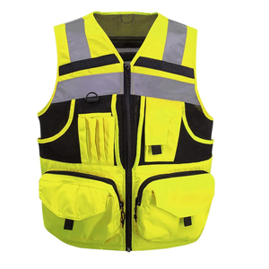 Gilet de travail respirant personnaliser les vêtements de travail de protection en plein air gilet de sécurité des travailleurs de la construction en gros gilet multi-poches - Product Image 1