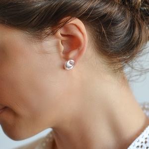 Pendientes colgantes de tuerca en espiral redondos únicos para mujer, Plata de ley para bodas y fiestas, regalo - Product Image 1