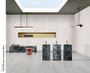 กระเบื้องพอร์ซเลนเคลือบเงาลายหินอ่อนขนาด 600x600 มม. สีอามาเร็ตโต้เงาเงา เกรดพรีเมียม สำหรับปูผนังและพื้น ขนาด 2x2 ฟุต - Product Image 3