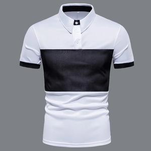 Camisa de manga corta con bloques de color para hombre, nueva ropa de solapa de verano, camiseta Polo - Product Image 2