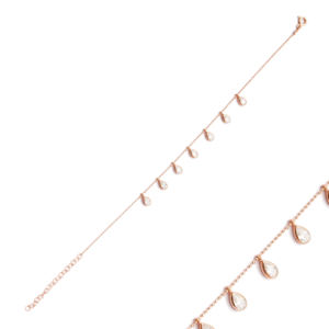 Bijoux fins fabriqués à Grandbazaar en gros en argent Sterling 925 pour dame Zircon clair taille poire CZ pierre plaqué or rose - Product Image 1