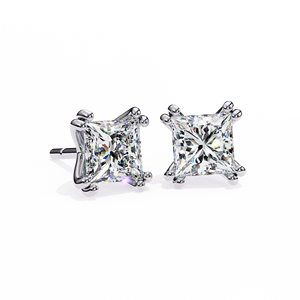 Pendientes clásicos de diamante cultivado en laboratorio de corte princesa de 3,04 quilates para mujer, oro de 14K, ajuste de cesta de 4 puntas, certificado IGI - Product Image 4