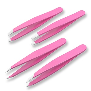 Pinzas de Punta Inclinada Ultra Afiladas para Dar Forma a las Cejas con Precisión y Eliminar el Vello Facial, Pinzas de Acero Inoxidable con Agarre Antideslizante - Product Image 1