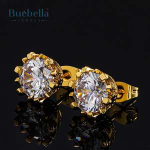 Gran oferta de pendientes de tuerca de diamante de moissanita de corte redondo de Plata de Ley 925 para hombre estilo Hip Hop elegante - Product Image 3