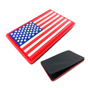 Wholesale Factory Price High Quality USA Custom Design Embossed Logo Rectangle Silicone Rubber <b>Band</b> Labels PVC Patches for <b>Hat</b> - Product Image 1