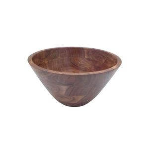 Bol de service alimentaire de forme ronde en bois émaillé blanc fini naturel pour la Table à manger de cuisine bols de service alimentaire en vrac faits à la main - Product Image 5