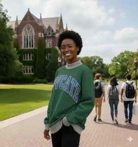 Sudadera de Cuello Alto con Logotipo Bordado Personalizado en la Parte Delantera, Informal, Larga, de Alta Calidad, de Poliéster y Algodón, de Felpa, Holgada, para Mujer - Product Image 2