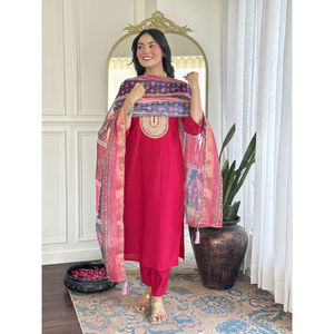 Traje Salwar estilo Gharara de tendencia para mujer Ropa de fiesta india con superposición de caftán de diseñador y Dupatta - Product Image 1