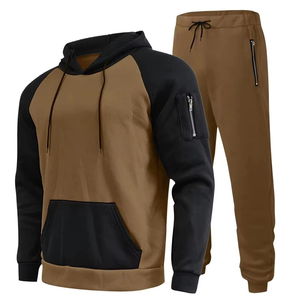 Conjunto de dos tonos con capucha y Jogger para hombre, ropa de descanso informal y elegante, ideal para salidas relajadas, perfecto para todas las estaciones - Product Image 1