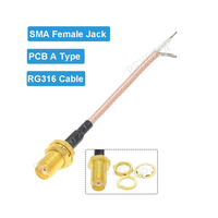 Câble Pigtail SMA Femelle à une extrémité de 15 cm pour soudure sur PCB, RG316, pour Routeur WiFi Sans Fil, GPS, GPRS, Connecteur Jackplug à faible perte