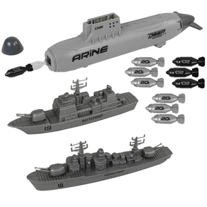 Ensemble de jouets militaires en plastique unisexe pour enfants jouet sous-marin à lancement manuel avion avion bateau aérien modèle de véhicules ensemble de l'armée navale - Product Image 4
