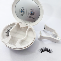 Faux cils magnétiques souples en gros, étui rond pour toilettes, sans colle, réutilisables, cils naturels, marque privée