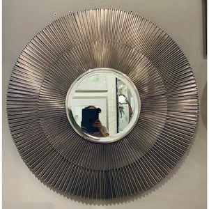 Vésuve Mur Miroir Grand Rond En Métal Sunburst Miroir Décoratif Mur Art Miroir pour Salon Chambre Couloir - Product Image 5