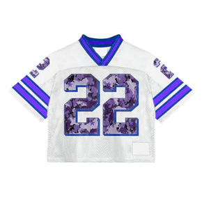 V Neck Football <b>Jersey</b> Sublimation Print Embroidery Fashion Loose Fit Rugby <b>Jersey</b> Multi Color Stitching Short Sleeve <b>Shirt</b> - Product Image 5